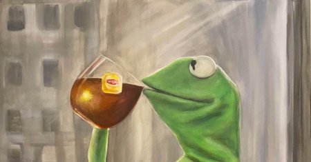 Лягушка кермит с чаем