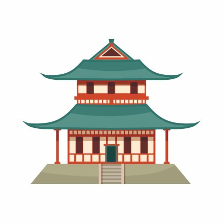 Буддийский храм в японии рисунок