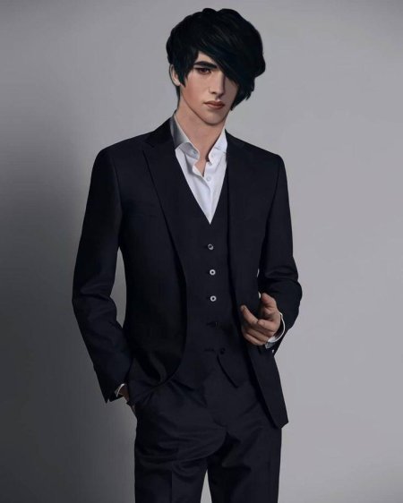 Черный костюм мужской