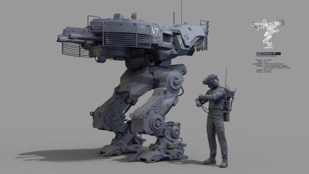 Боевой мех шагоход sci fi