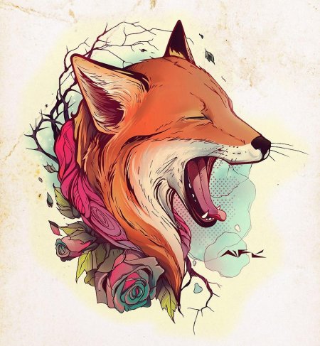 Тату с лисой