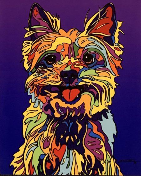 Картина разноцветная собака