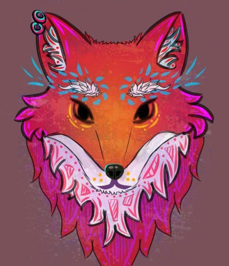 Голова лисы арт