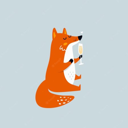 Лиса с бокалом