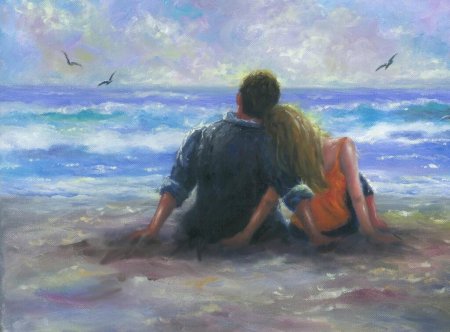 Влюбленные на берегу моря