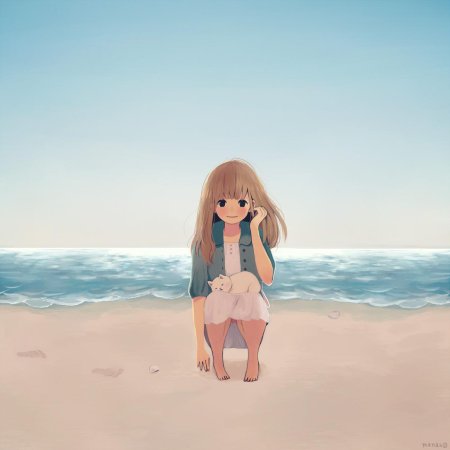 Аниме девушки на море