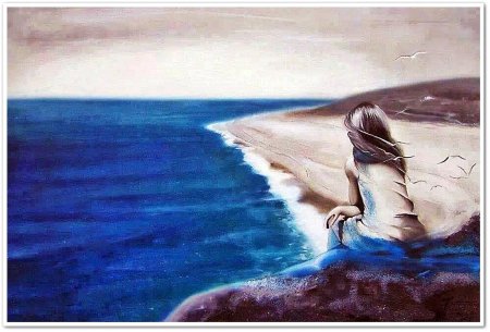 Девочка на море рисунок