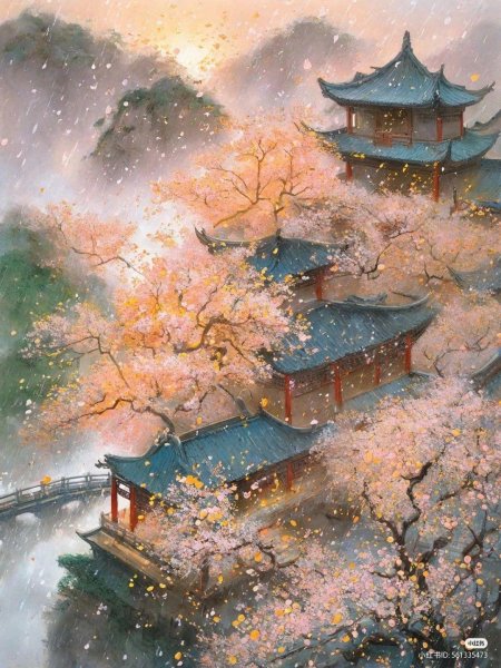 Китайская живопись пагода