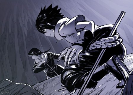 Наруто против саске манга