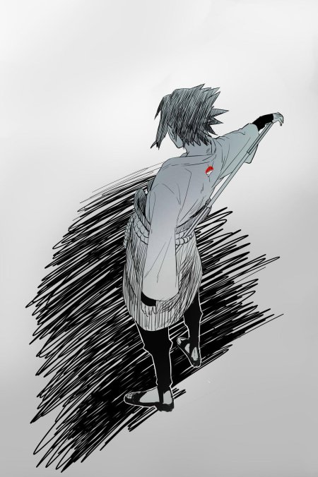 Саске учиха чёрно белый