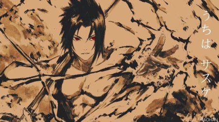 Саске учиха арт черно белый