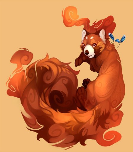 Красная панда арт