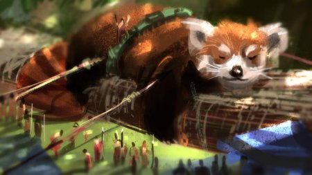 Красная панда арт