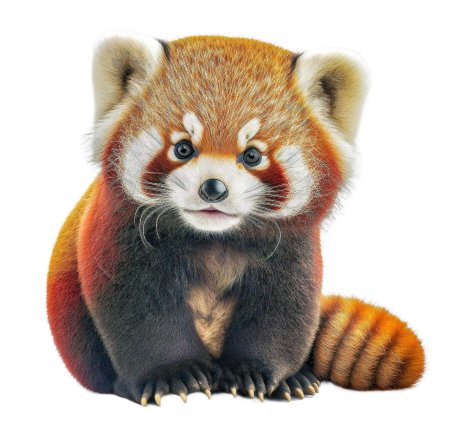 Красная панда на белом фоне