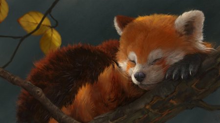 Малая красная панда арт