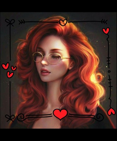 Рыжая девушка арт
