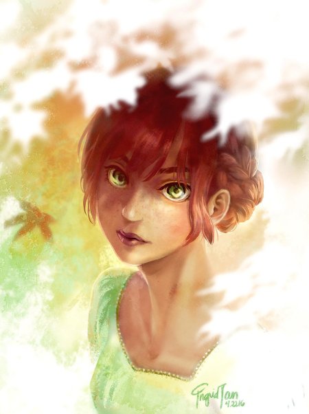 Девушка с зелеными глазами арт