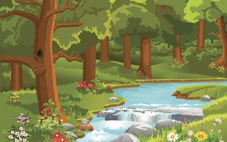 Ручей в сказочном лесу