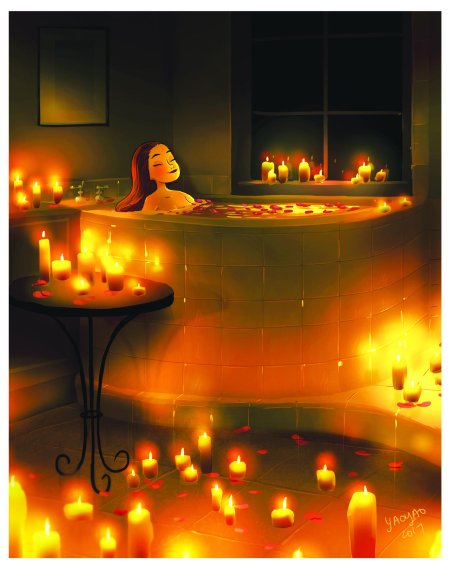 Ванна со свечами
