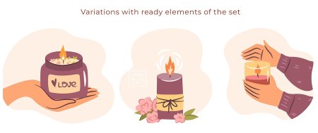 Уютные свечи вектор