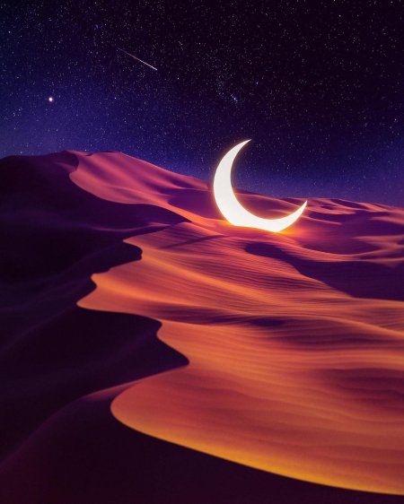 Пустыня ночь луна