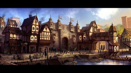 Средневековый город арт