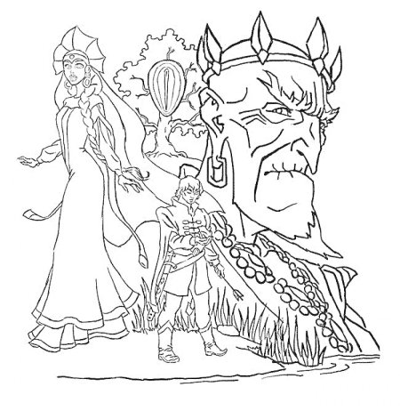 Кощей бессмертный раскраска