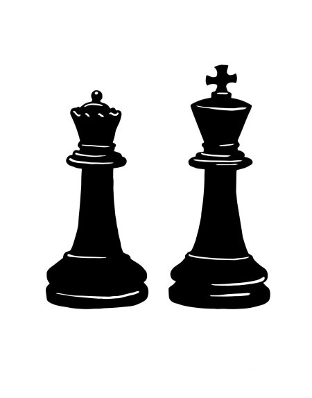 Шахматные фигуры король и ферзь