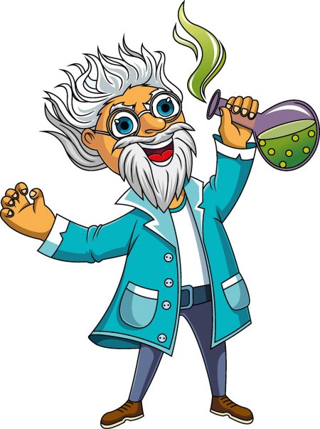 Ученый на прозрачном фоне