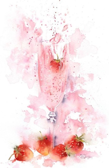 Шампанское акварель
