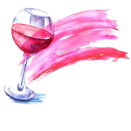 Бокал акварелью