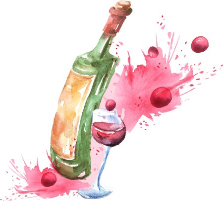 Вино акварель