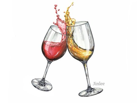 Бокал вина на белом фоне