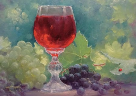 Картина маслом вино