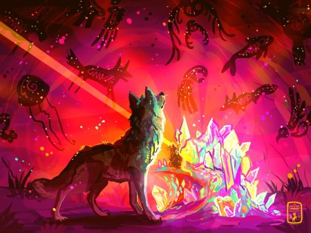 Аниме животные волки