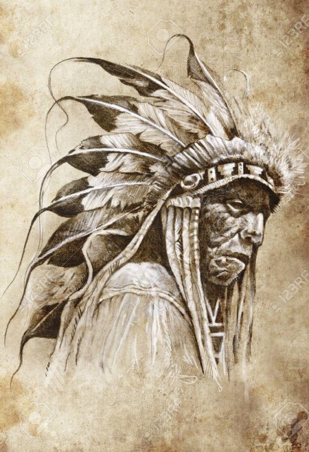 Индеец эскиз