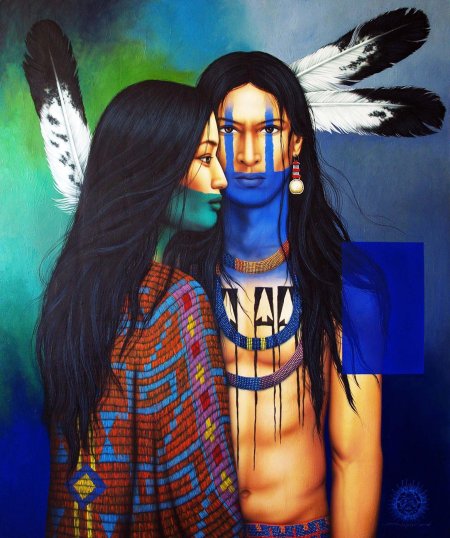 Картина индейская девушка