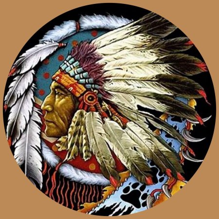 Индеец с перьями