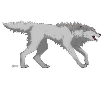 Волк без фона мультяшный