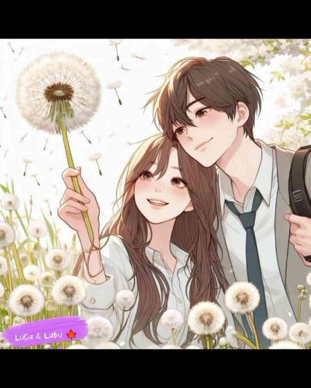 Drawing romantic anime couple