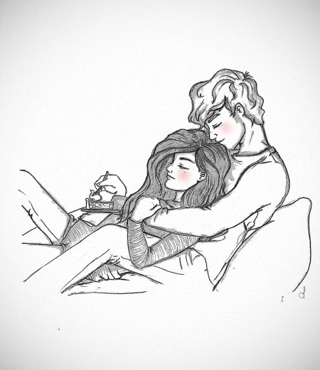 Рисунок парень с девушкой