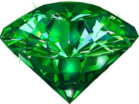 Изумруд на прозрачном фоне