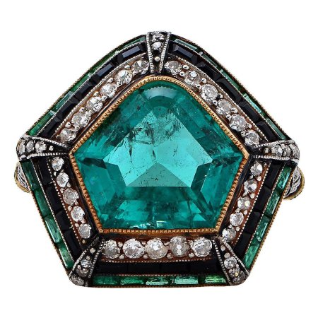 Кольцо графф с изумрудом и бриллиантами