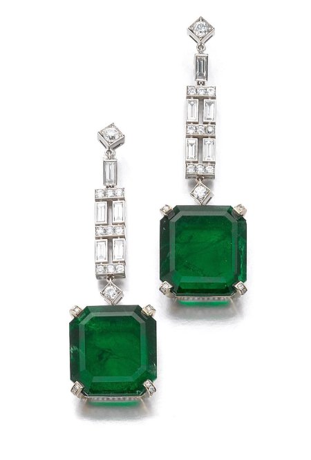 Серьги графф с изумрудами и бриллиантами