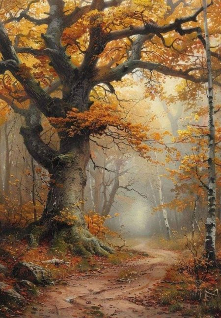 Лес живопись