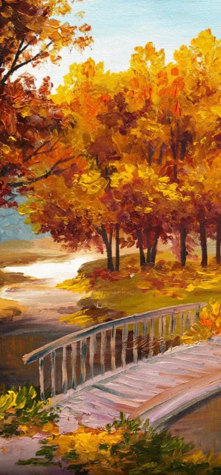 Художник леонид афремов осенний мостик