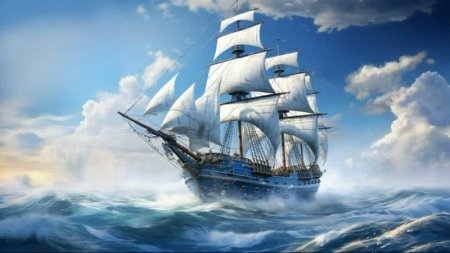 Картина корабль парусник