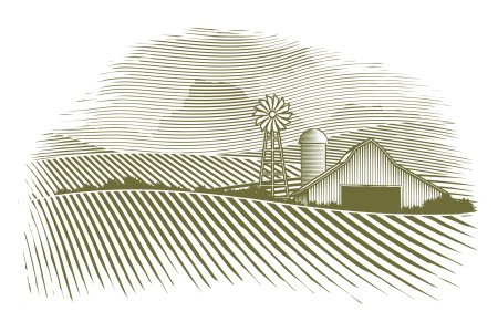 Поле гравюра