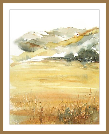 Поле акварель