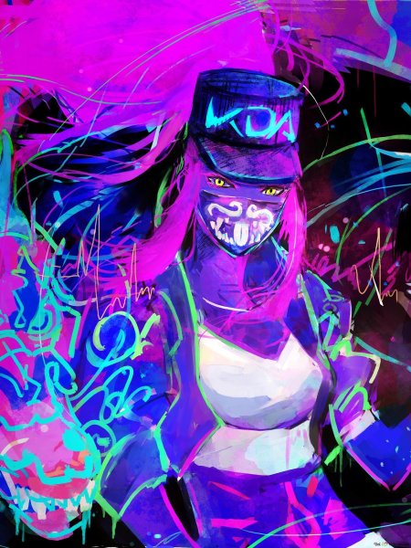 Akali league of legends неон